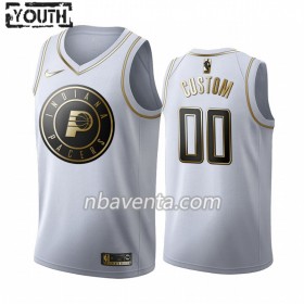Camiseta Niños Indiana Pacers Personalizadas 2019-20 Nike Blanco Golden Edition Swingman